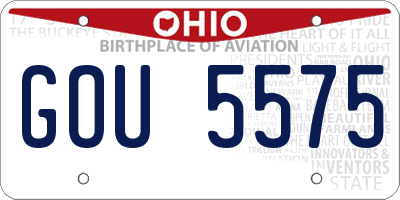 OH license plate GOU5575