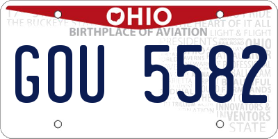 OH license plate GOU5582
