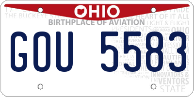 OH license plate GOU5583