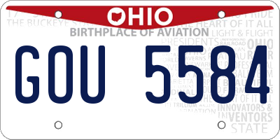 OH license plate GOU5584