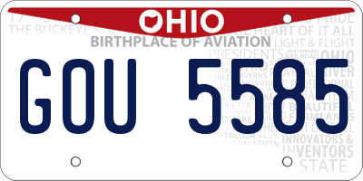 OH license plate GOU5585