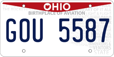 OH license plate GOU5587