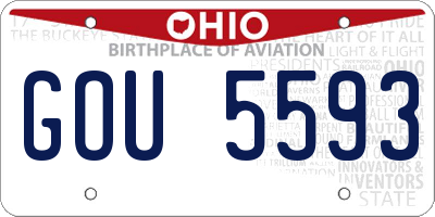 OH license plate GOU5593