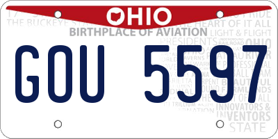 OH license plate GOU5597