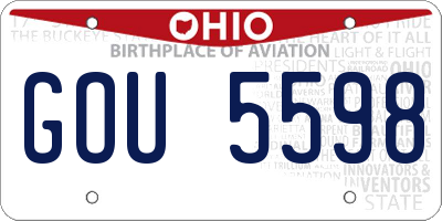 OH license plate GOU5598