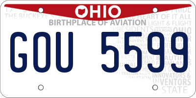 OH license plate GOU5599