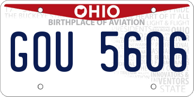 OH license plate GOU5606