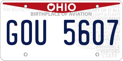 OH license plate GOU5607