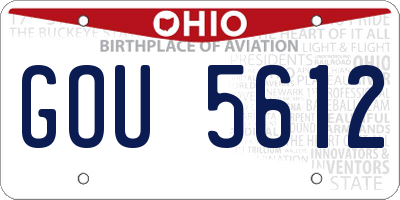 OH license plate GOU5612