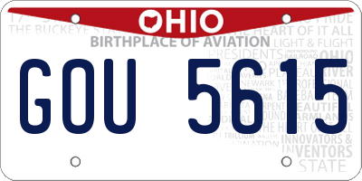 OH license plate GOU5615
