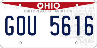 OH license plate GOU5616