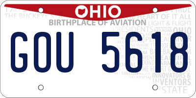 OH license plate GOU5618
