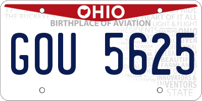 OH license plate GOU5625