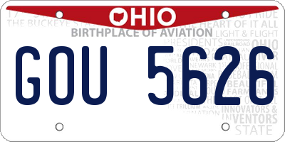 OH license plate GOU5626