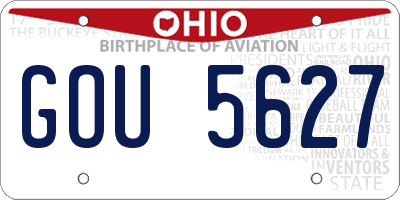 OH license plate GOU5627