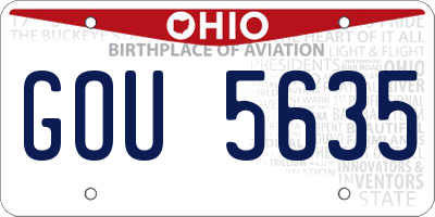 OH license plate GOU5635