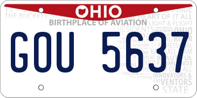 OH license plate GOU5637