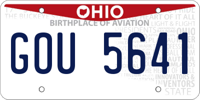 OH license plate GOU5641