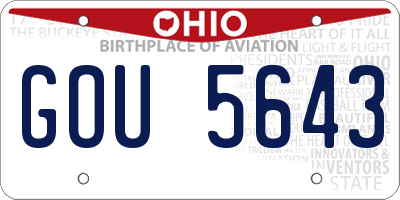 OH license plate GOU5643