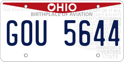 OH license plate GOU5644