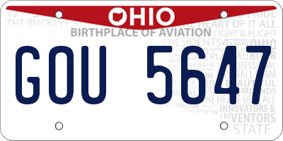 OH license plate GOU5647