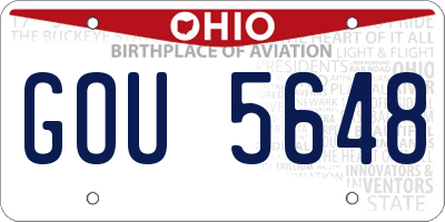 OH license plate GOU5648