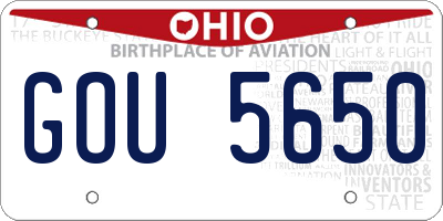 OH license plate GOU5650
