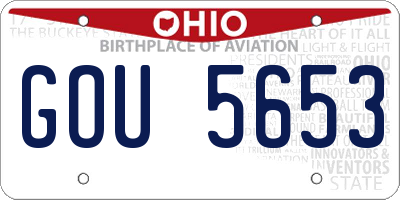 OH license plate GOU5653