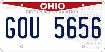 OH license plate GOU5656