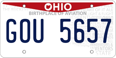 OH license plate GOU5657
