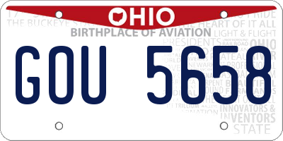 OH license plate GOU5658