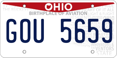 OH license plate GOU5659