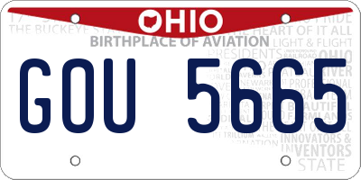 OH license plate GOU5665