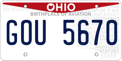 OH license plate GOU5670