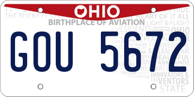 OH license plate GOU5672