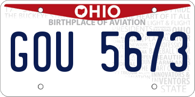 OH license plate GOU5673