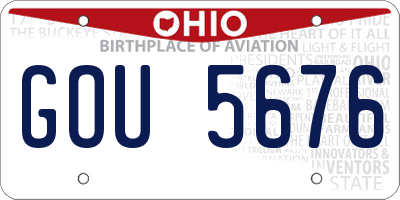 OH license plate GOU5676