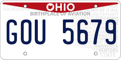 OH license plate GOU5679