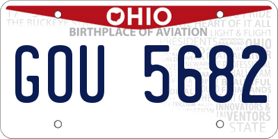 OH license plate GOU5682