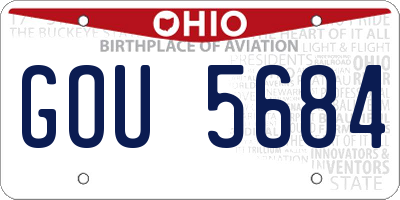 OH license plate GOU5684