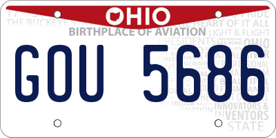 OH license plate GOU5686