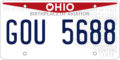 OH license plate GOU5688