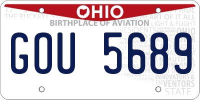 OH license plate GOU5689