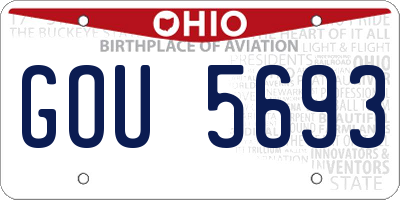 OH license plate GOU5693