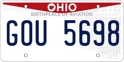 OH license plate GOU5698