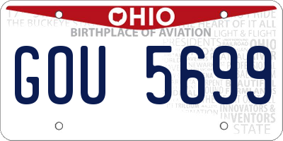 OH license plate GOU5699
