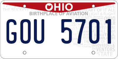 OH license plate GOU5701