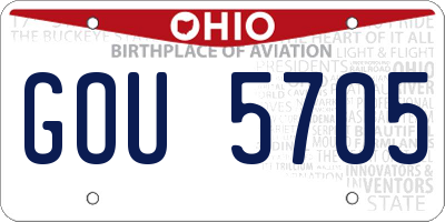 OH license plate GOU5705