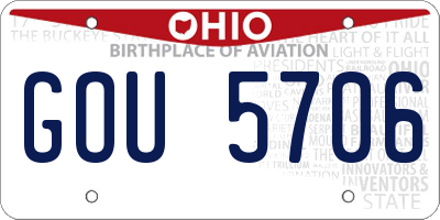OH license plate GOU5706