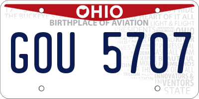 OH license plate GOU5707